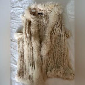 White Rabbit Fur Vest Size Small